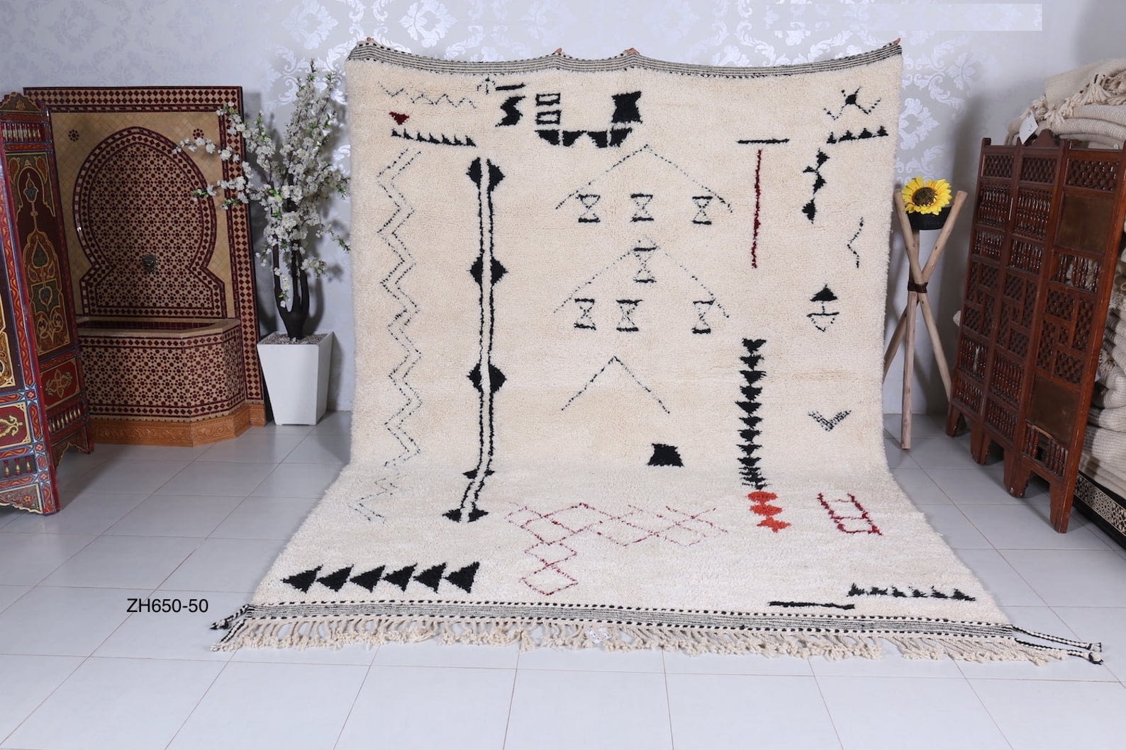 custom moroccan rug size