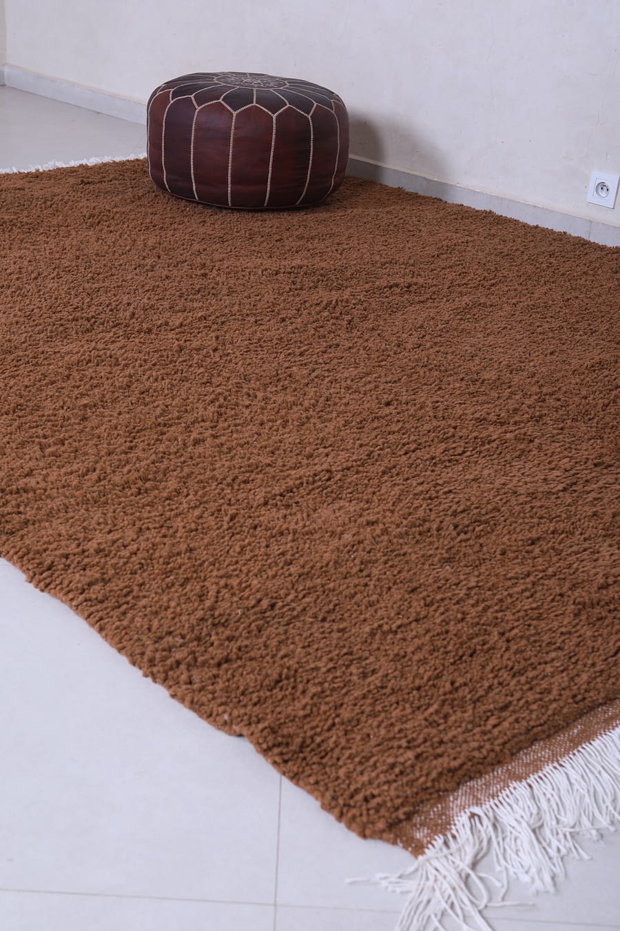 Brown handmade berber rug